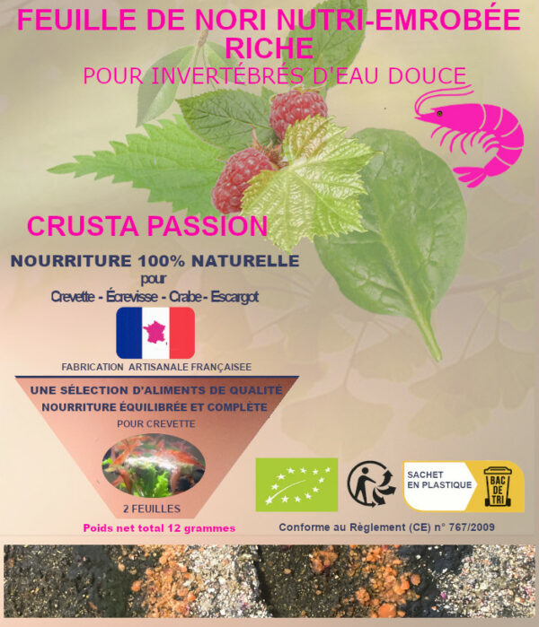 Feuille de nori nutri-emrobée - RICHE - 100% naturelle - aliment complet