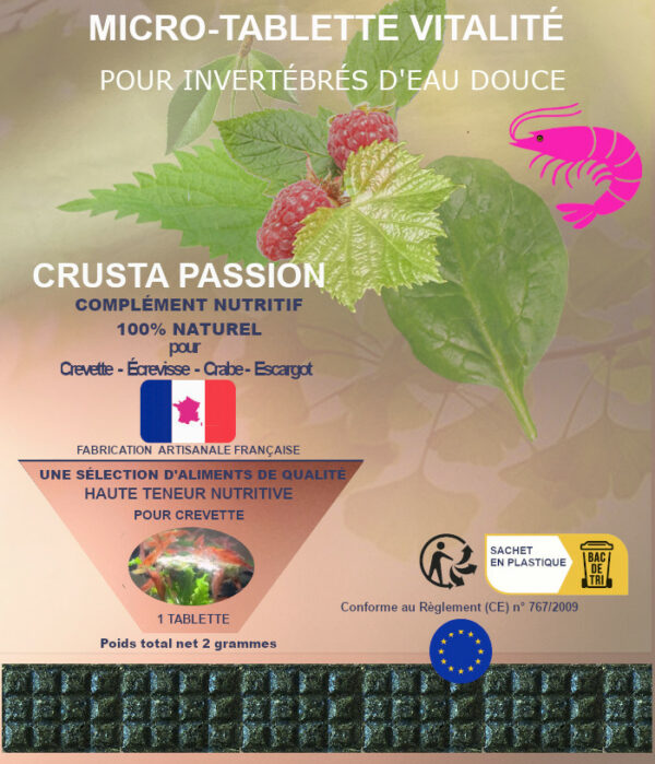Micro-tablette  –  Complément haute teneur nutritive vitalité pour crevettes & invertébrés