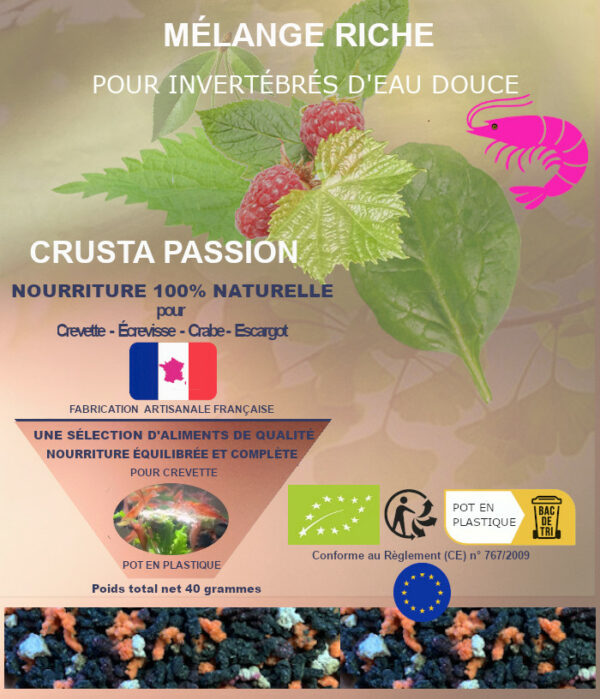 MÉLANGE - RICHE - spécial crevette - 100% naturelle et bio - aliment complet