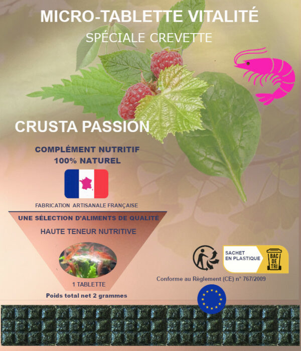Micro-tablette  –  Complément haute teneur nutritive vitalité pour crevettes