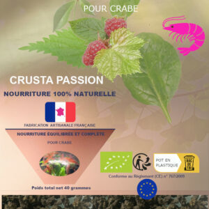 NOURRITURE - ÉQUILIBRE - spéciale CRABE - 100% naturelle et bio - aliment complet
