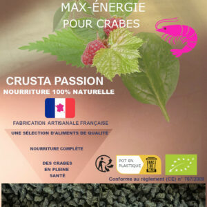 NOURRITURE COMPLÈTE BIO pour crabes MAX-ÉNERGIE 45 et 100 g PROMO -20%