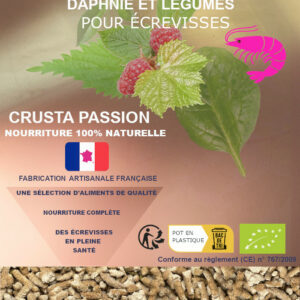 PELLET BIO équilibré daphnie et légumes pour écrevisses 45 g et 100 g
