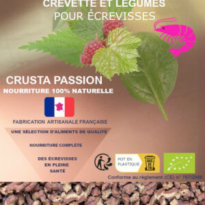 PELLET BIO équilibré crustacé et légumes pour écrevisses 45 g et 100 g