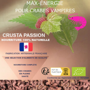 NOURRITURE COMPLÈTE BIO  MAX-ÉNERGIE pour crabes Vampires 45 g