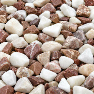 Galet décoratif rosé marbré et blanc pour aquarium calibre 15/25 mm - 1 kg